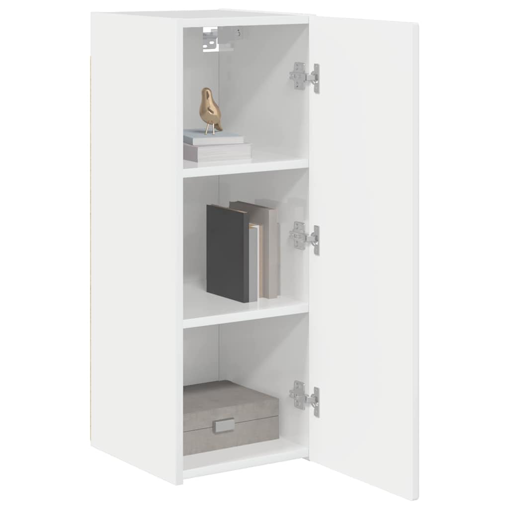 TV zidni ormar Zidne 2 pcs Sjajno bijelo 30 x 31 x 80 cm