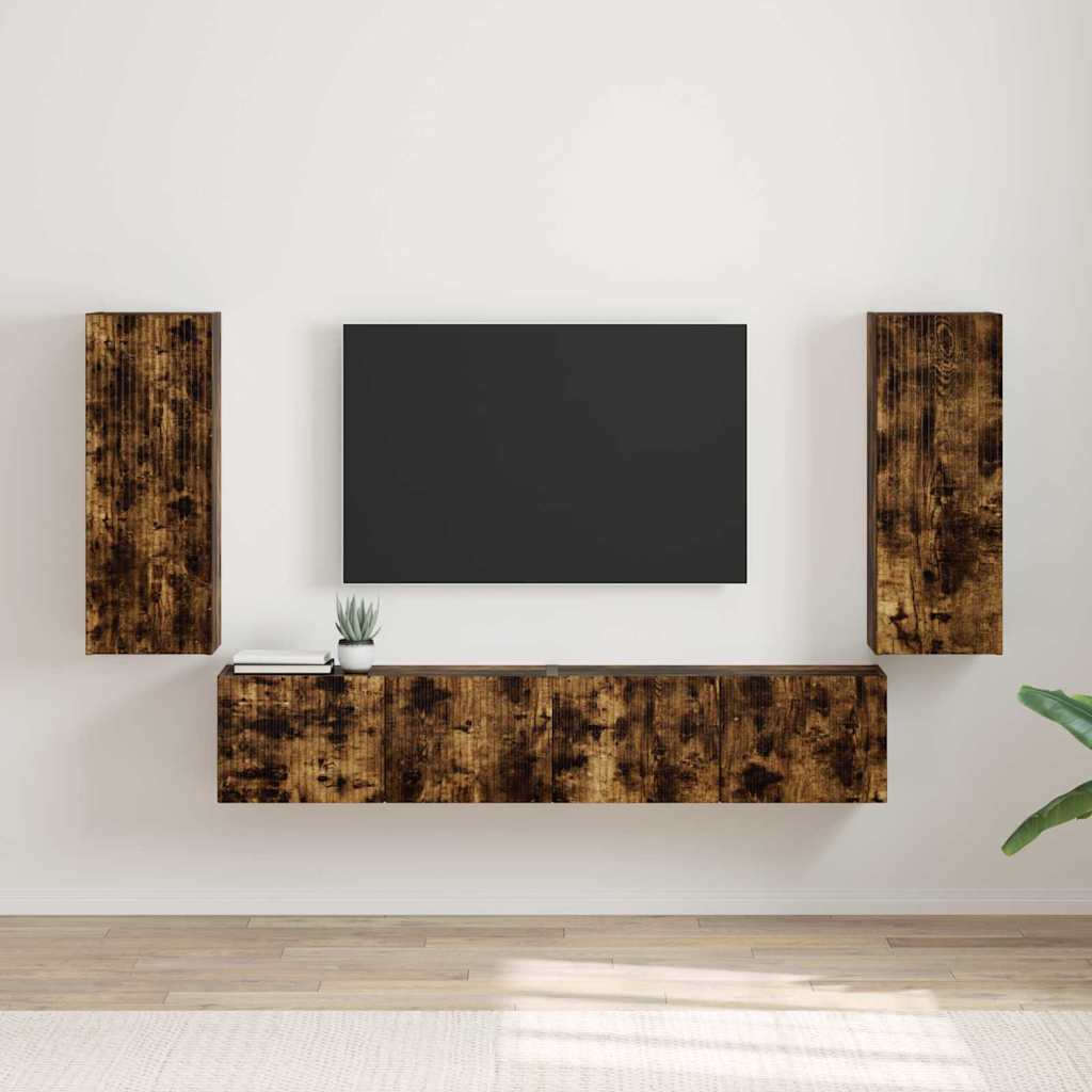 TV zidni ormar Zidne 2 pcs Dimljeni hrast 30 x 31 x 80 cm