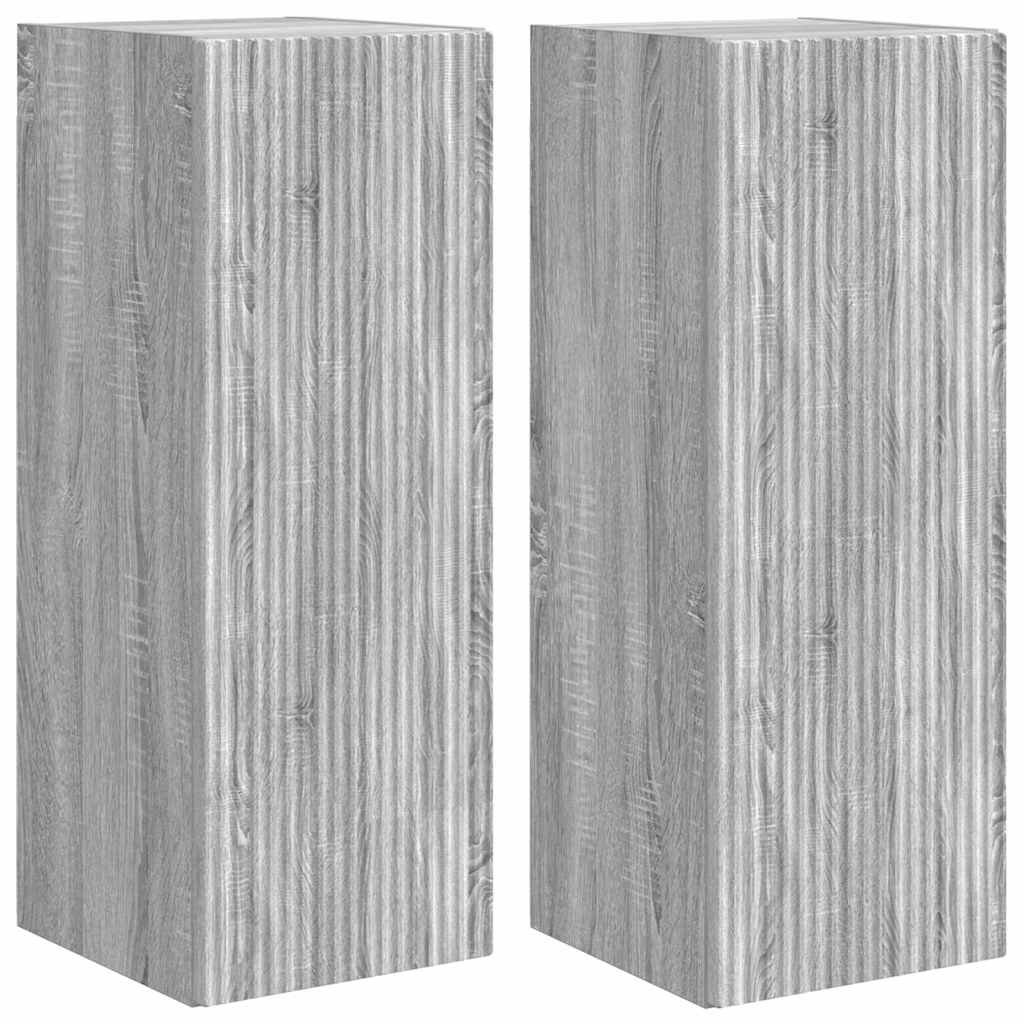 TV zidni ormar Zidne 2 pcs Siva Sonoma 30 x 31 x 80 cm