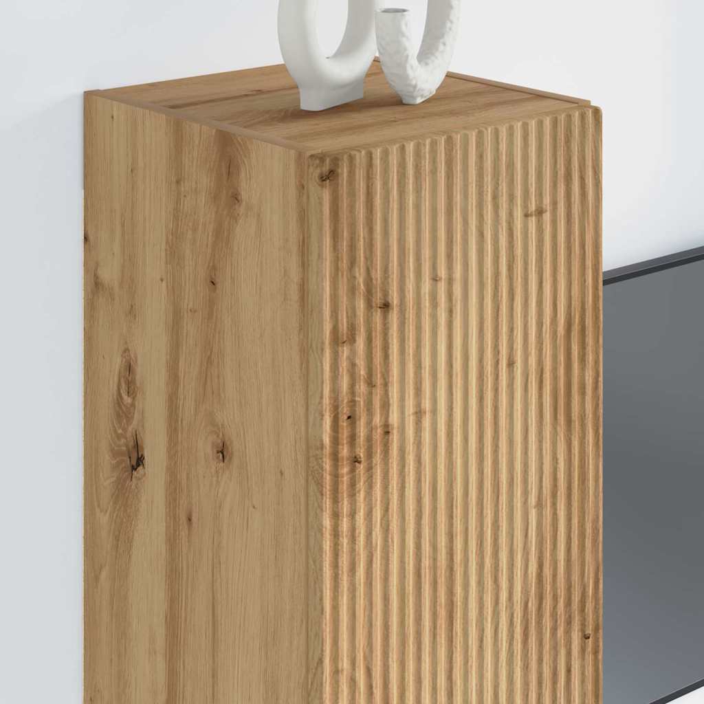 TV zidni ormar 2 pcs Umjetnička hrastovina 30 x 31 x 80 cm
