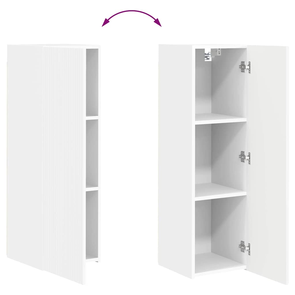 TV zidni ormar Zidne Bijelo 30 x 31 x 100 cm Konstruirano drvo