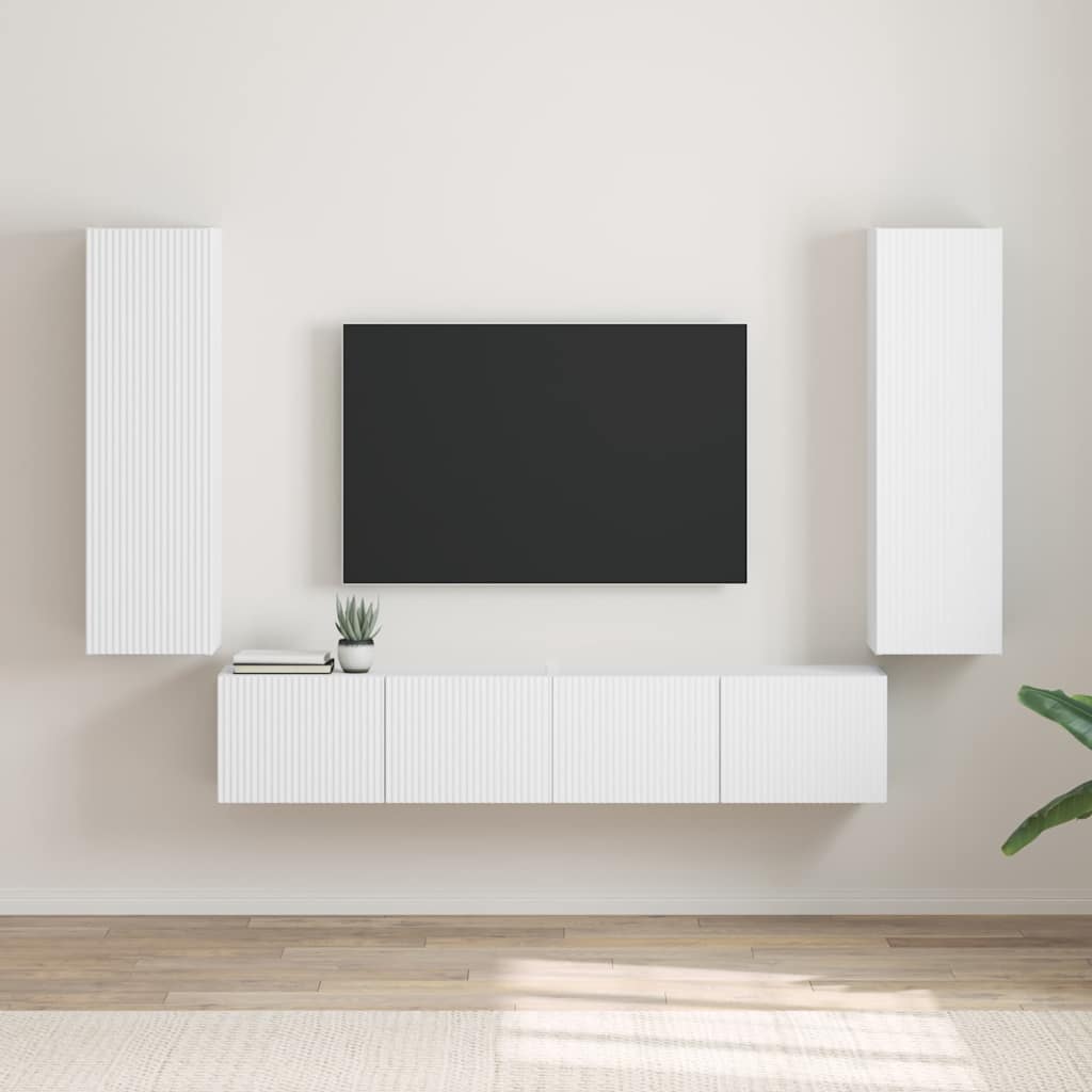 TV zidni ormar 2 pcs Bijelo 30 x 31 x 100 cm Konstruirano drvo