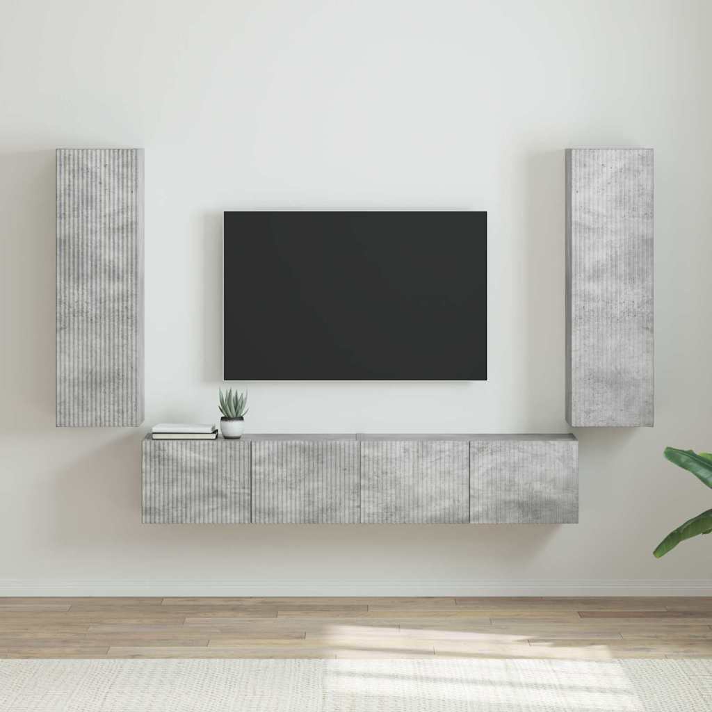 TV zidni ormar 2 pcs Beton 30 x 31 x 100 cm Konstruirano drvo