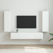TV zidni ormar Zidne 2 pcs Sjajno bijelo 30 x 31 x 100 cm