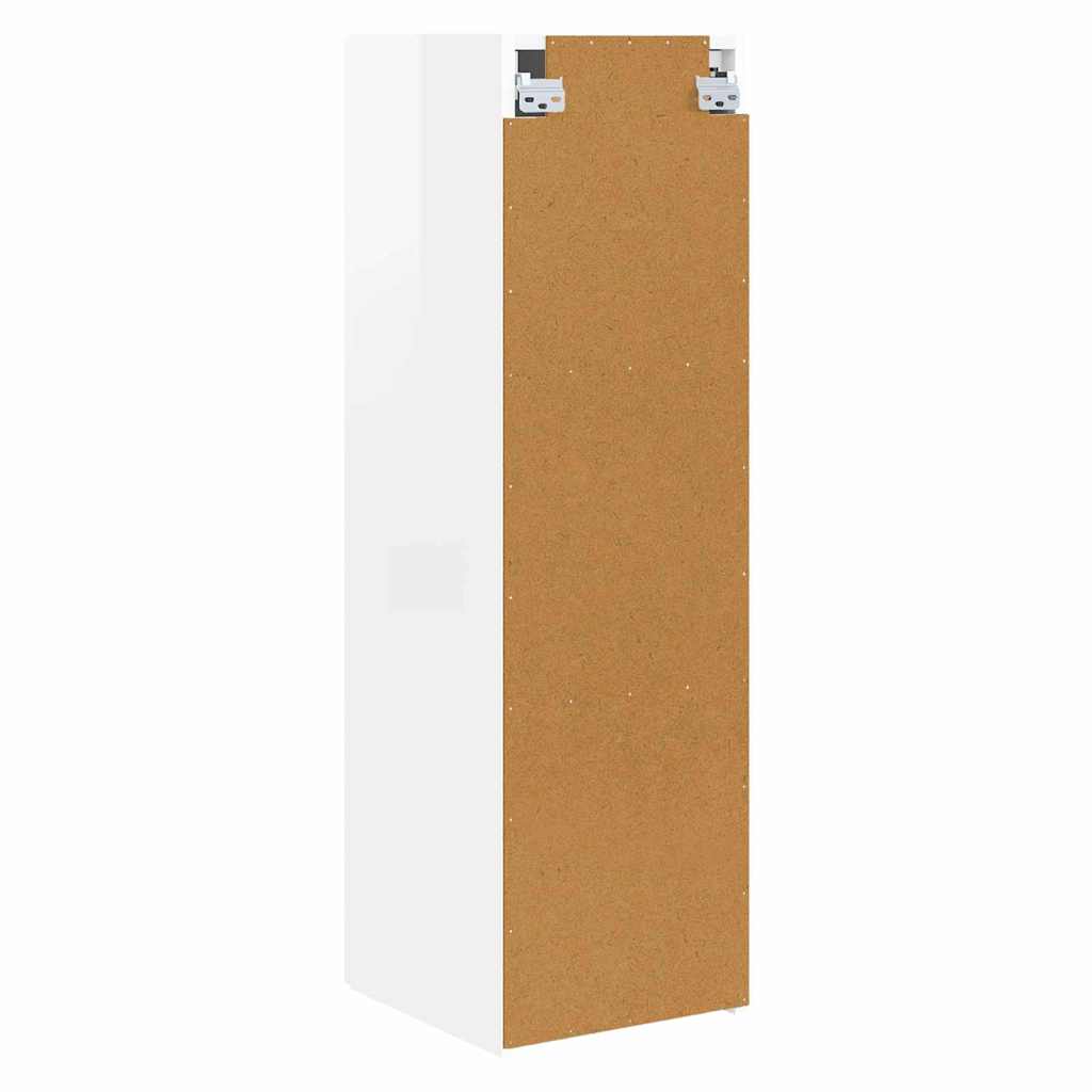 TV zidni ormar Zidne 2 pcs Sjajno bijelo 30 x 31 x 100 cm