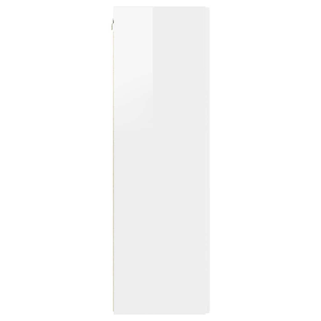 TV zidni ormar Zidne 2 pcs Sjajno bijelo 30 x 31 x 100 cm