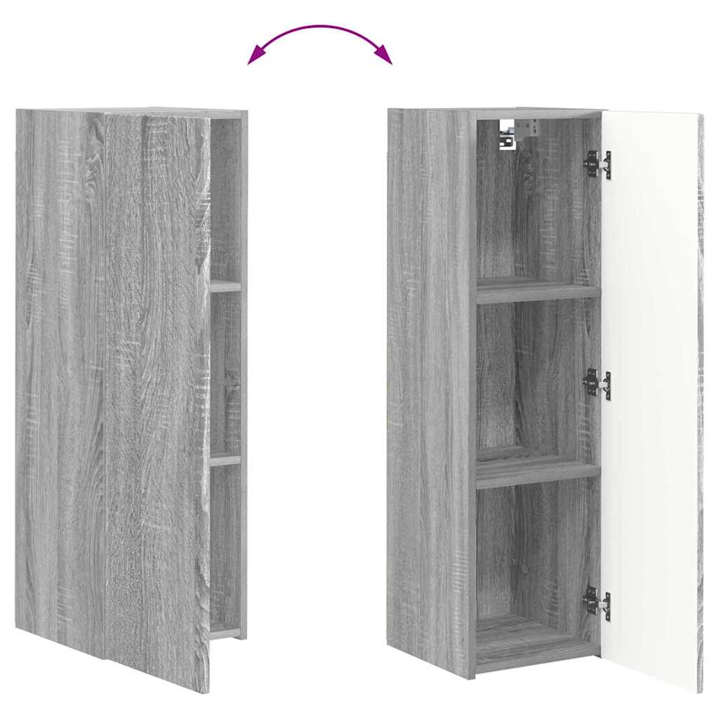 TV zidni ormar Zidne 2 pcs Siva Sonoma 30 x 31 x 100 cm