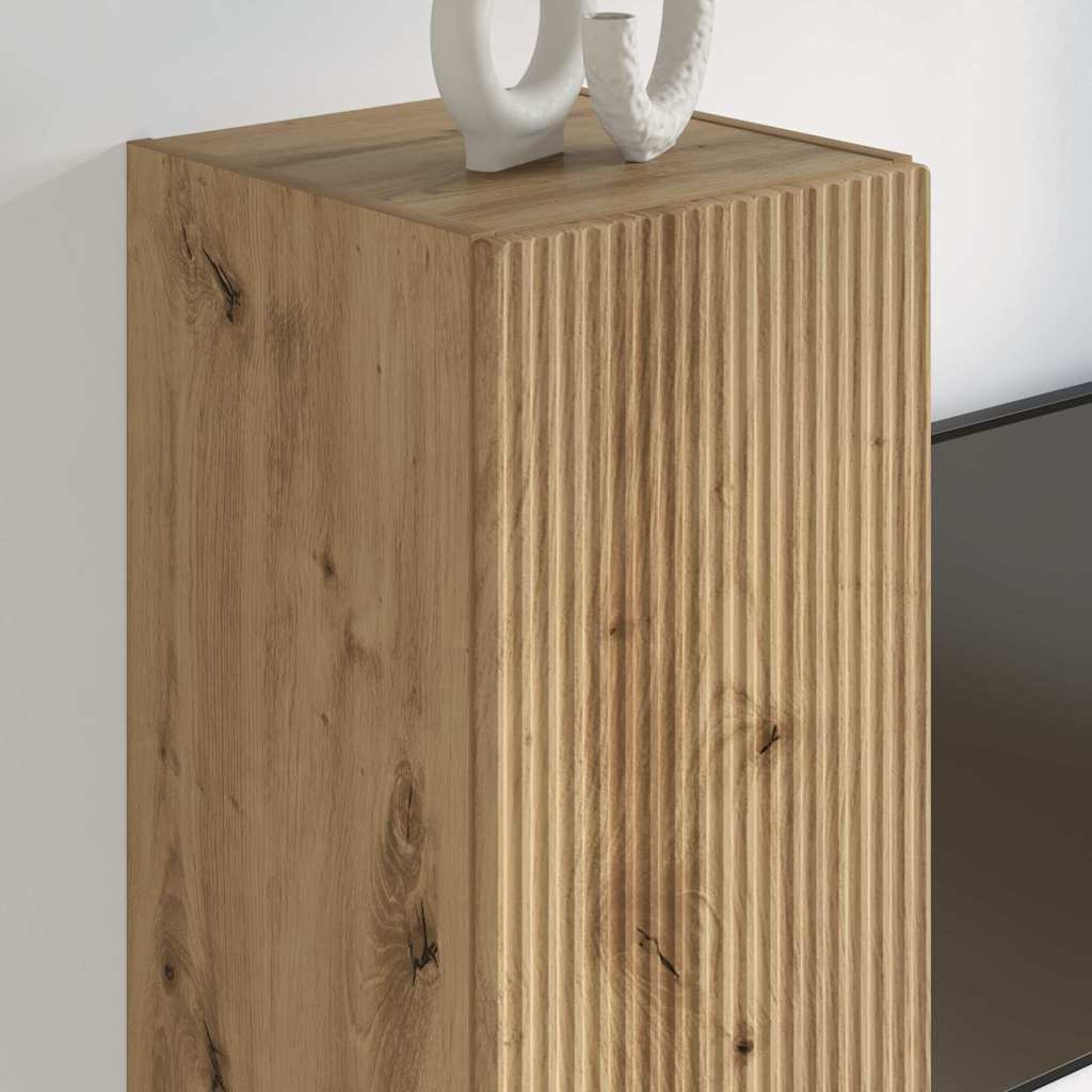 TV zidni ormar 2 pcs Umjetnička hrastovina 30 x 31 x 100 cm