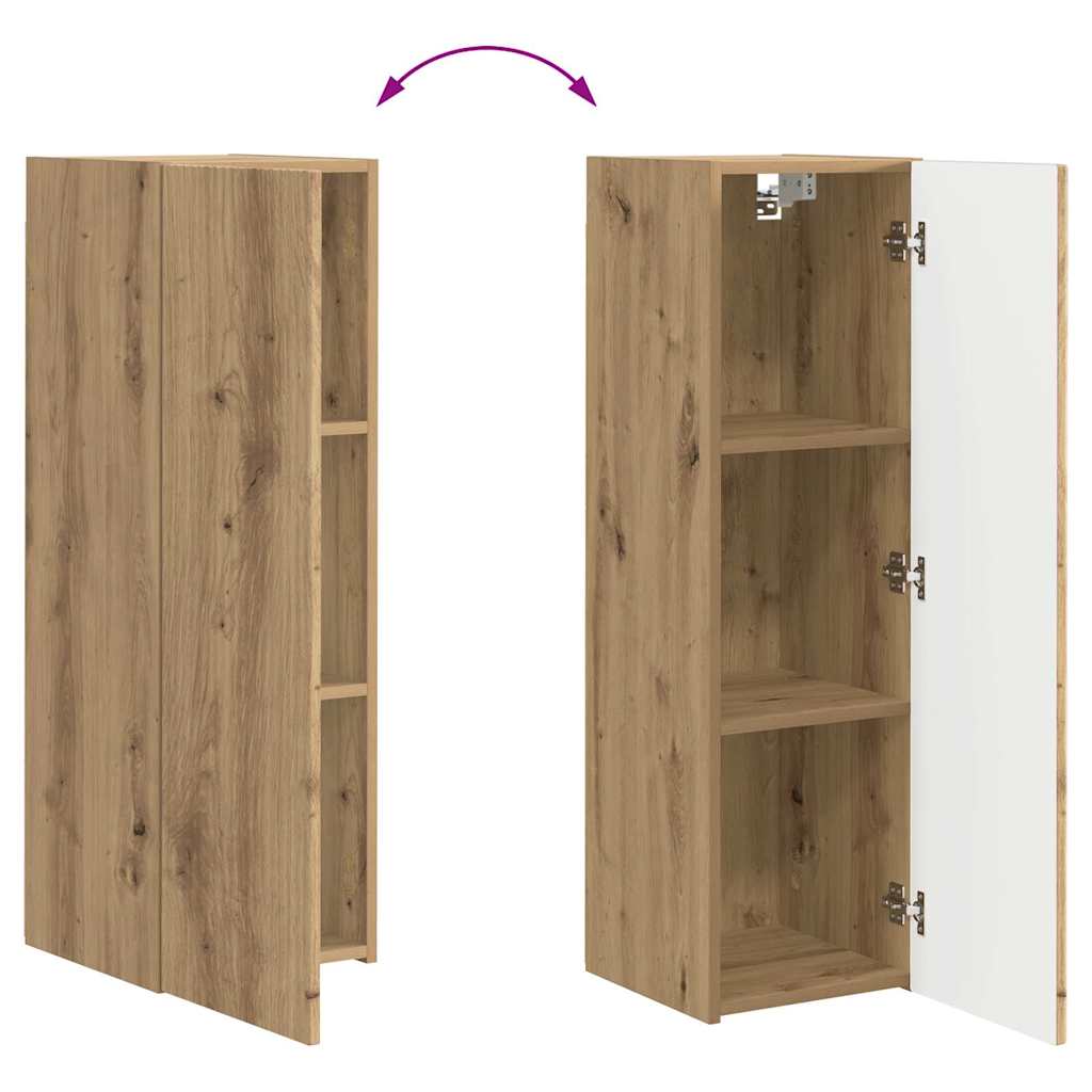 TV zidni ormar 2 pcs Umjetnička hrastovina 30 x 31 x 100 cm
