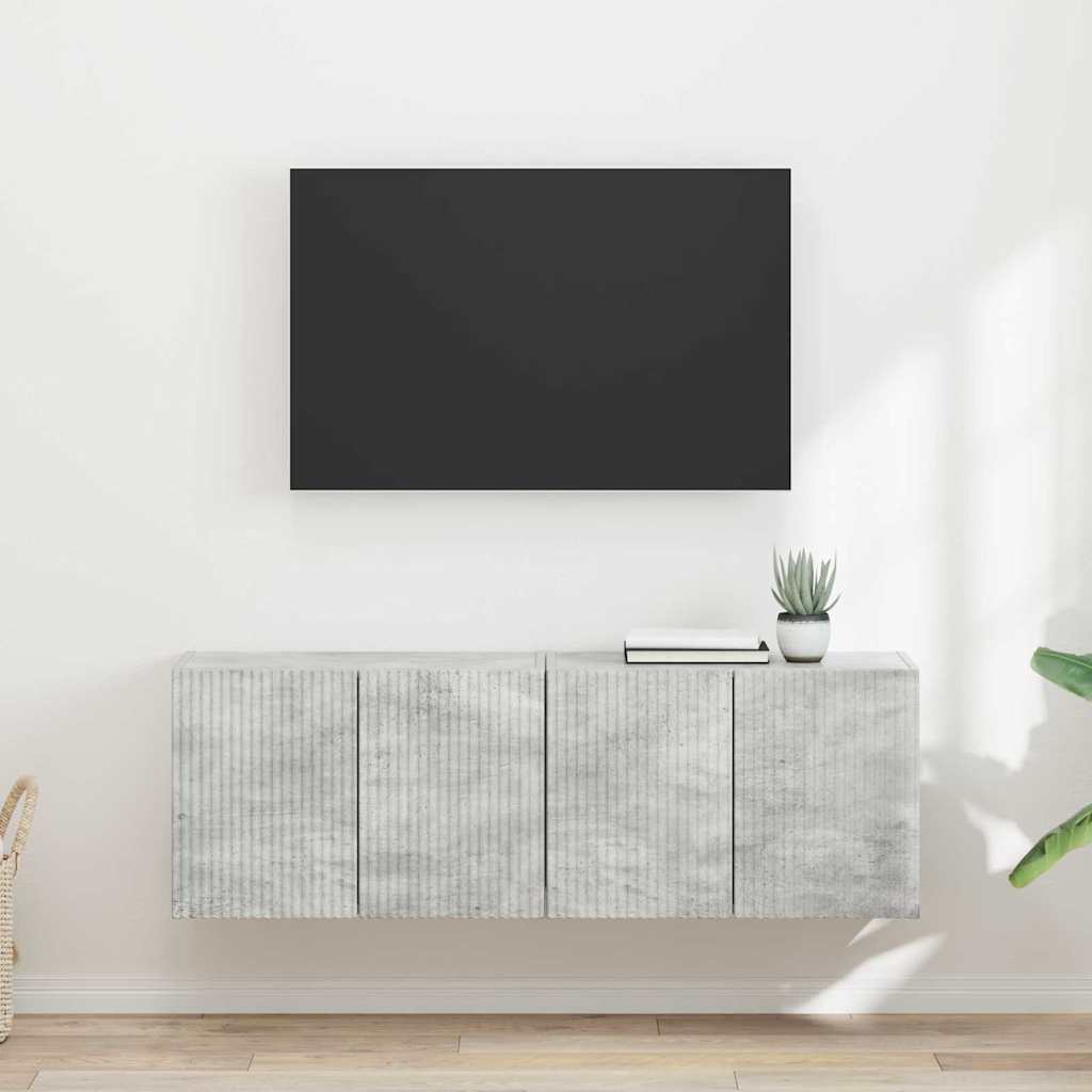 TV zidni ormar Zidne 2 pcs Betonski sivi 59,5 x 31 x 40 cm
