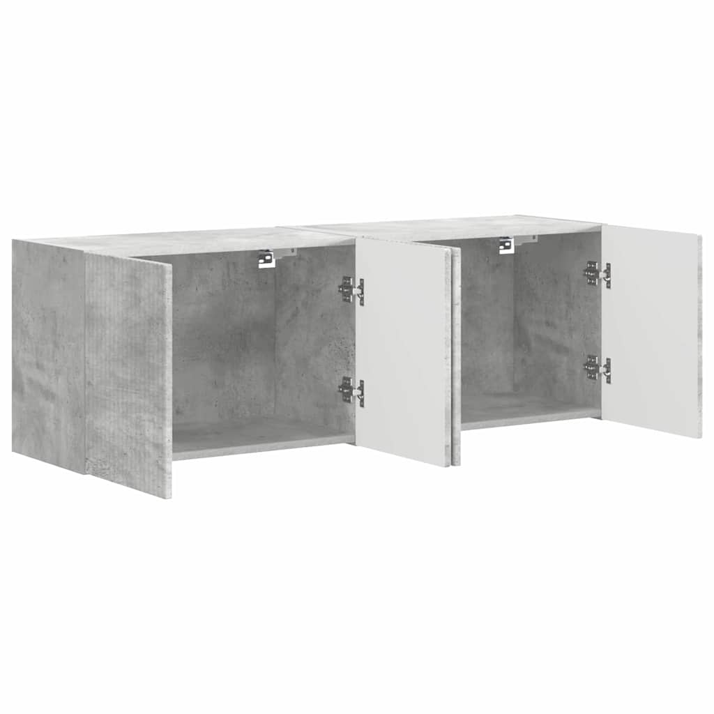 TV zidni ormar Zidne 2 pcs Betonski sivi 59,5 x 31 x 40 cm