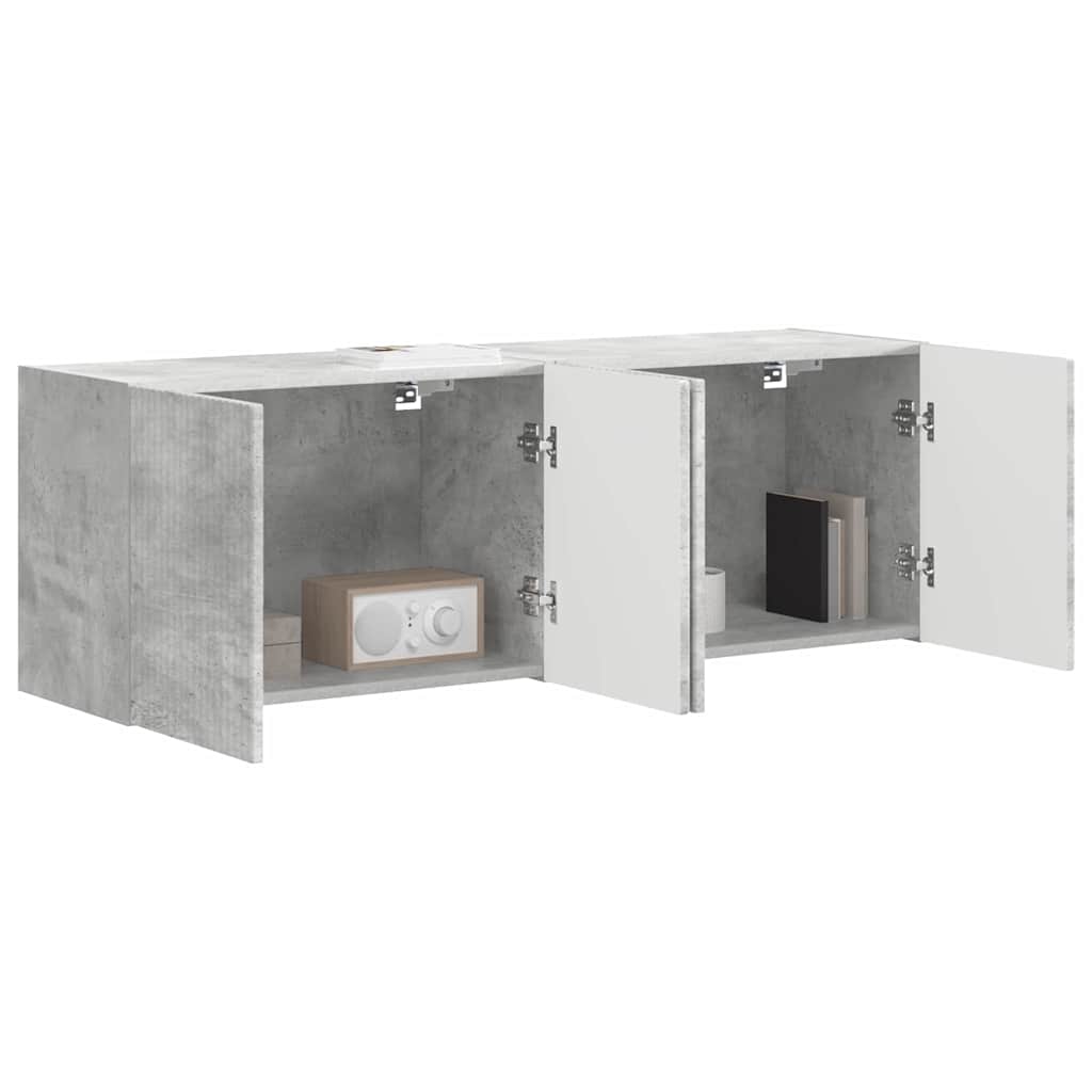 TV zidni ormar Zidne 2 pcs Betonski sivi 59,5 x 31 x 40 cm
