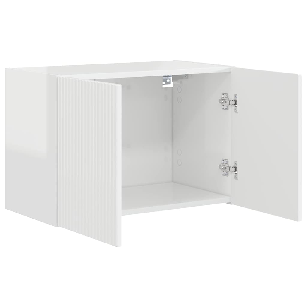 TV zidni ormar Zidne Visoki sjaj bijela 59,5 x 31 x 40 cm