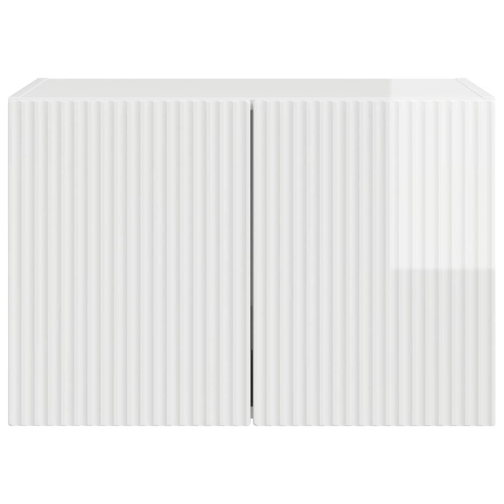 TV zidni ormar Zidne Visoki sjaj bijela 59,5 x 31 x 40 cm