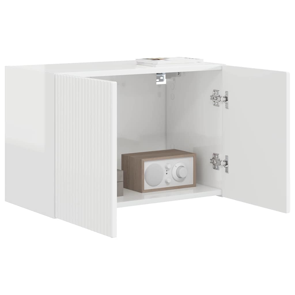 TV zidni ormar Zidne Visoki sjaj bijela 59,5 x 31 x 40 cm