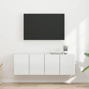 TV zidni ormar Zidne 2 pcs Visoki sjaj bijela 59,5 x 31 x 40 cm