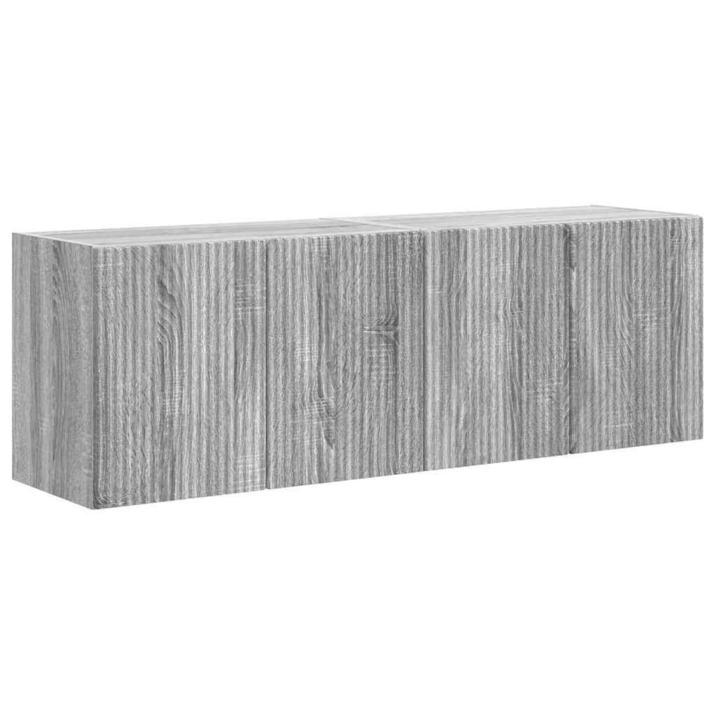 TV zidni ormar Zidne 2 pcs Siva Sonoma 59,5 x 31 x 40 cm