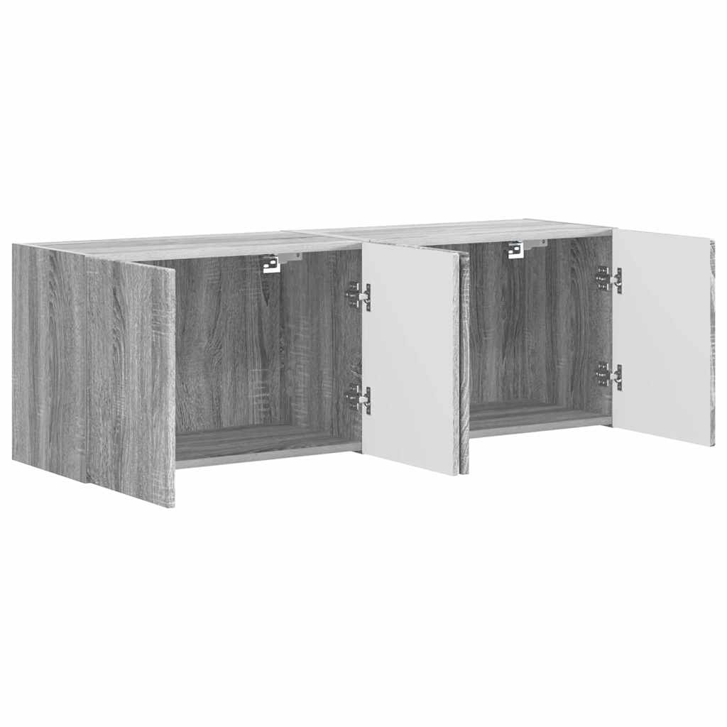 TV zidni ormar Zidne 2 pcs Siva Sonoma 59,5 x 31 x 40 cm