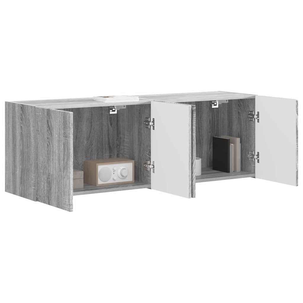 TV zidni ormar Zidne 2 pcs Siva Sonoma 59,5 x 31 x 40 cm