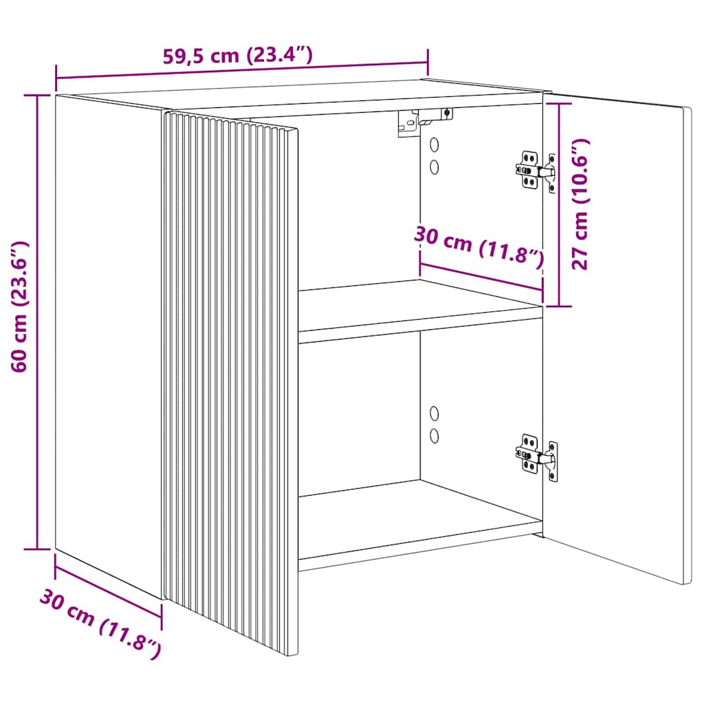 TV zidni ormar Sonoma hrast 59,5 x 31 x 60 cm Konstruirano drvo