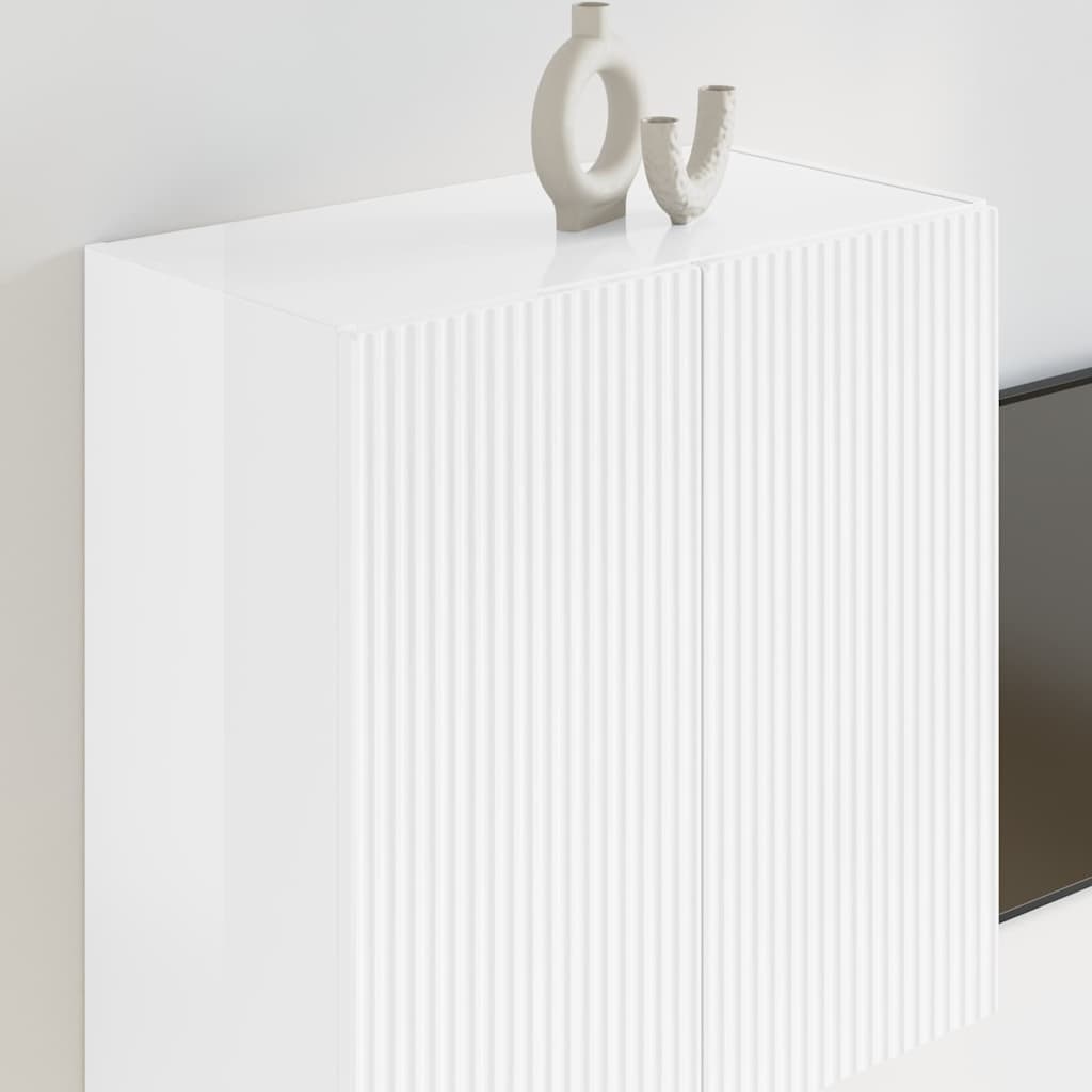 TV zidni ormar Zidne Visoki sjaj bijela 59,5 x 31 x 60 cm