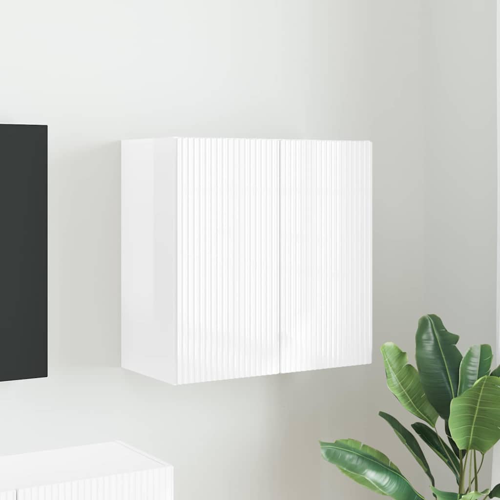 TV zidni ormar Zidne Visoki sjaj bijela 59,5 x 31 x 60 cm