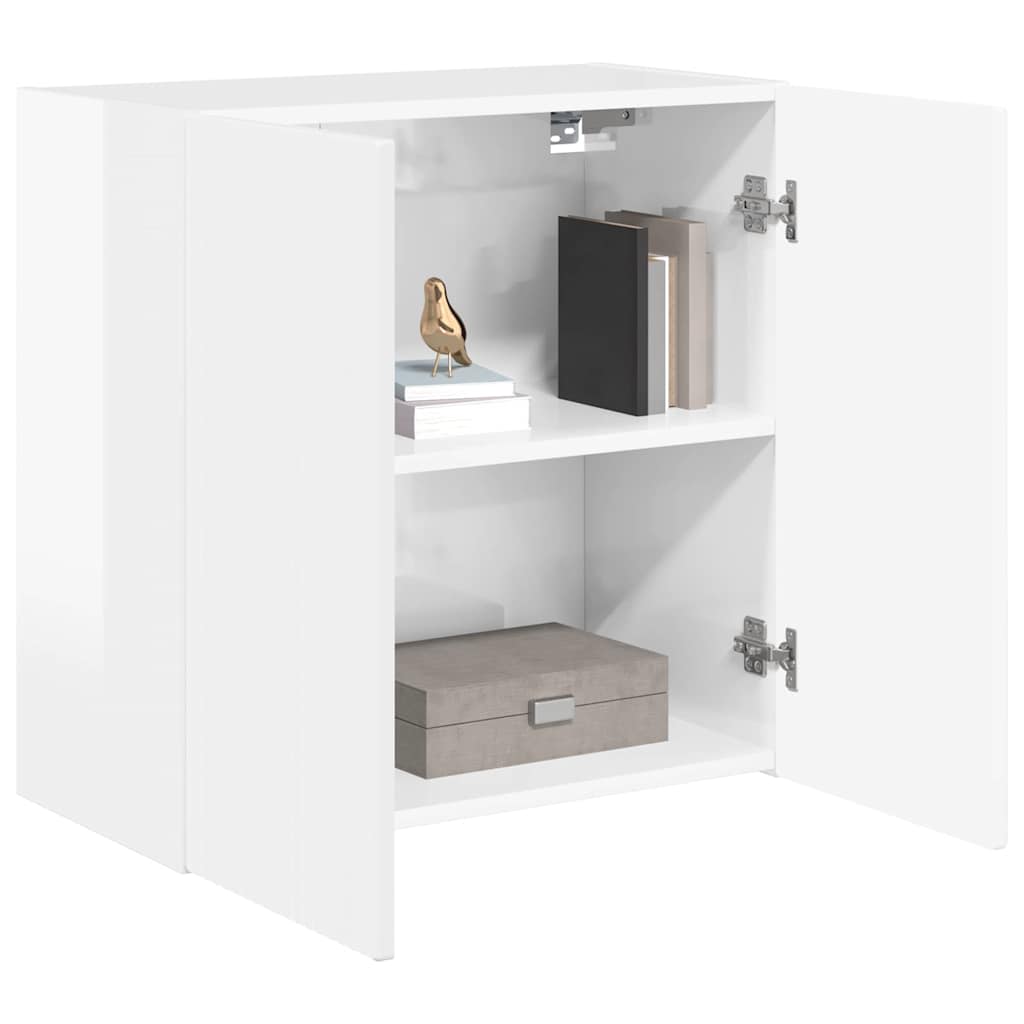 TV zidni ormar Zidne Visoki sjaj bijela 59,5 x 31 x 60 cm