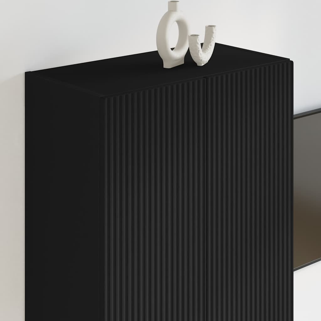 TV zidni ormar Zidne Crna 59,5 x 31 x 80 cm Konstruirano drvo