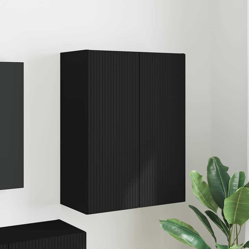 TV zidni ormar Zidne Crna 59,5 x 31 x 80 cm Konstruirano drvo