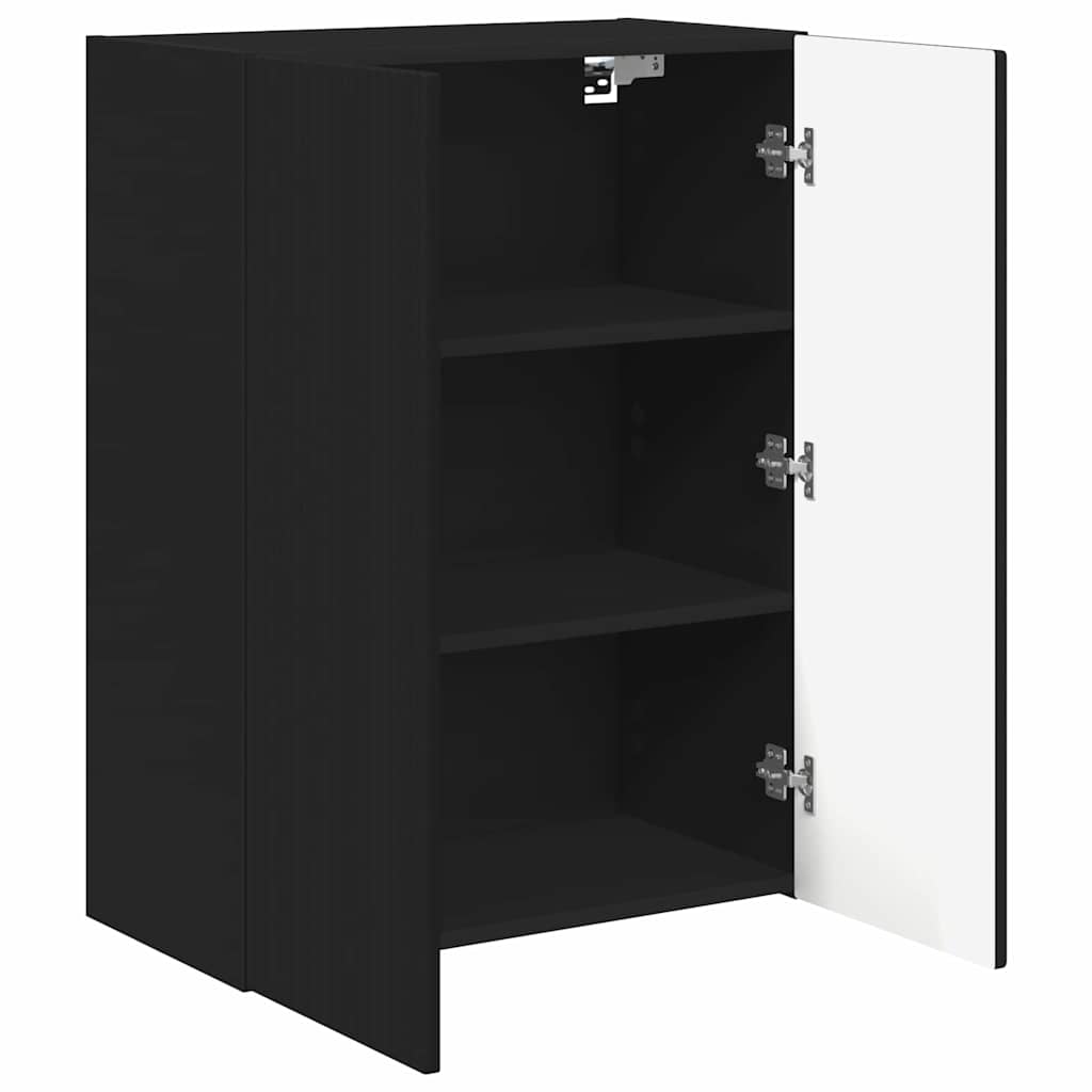 TV zidni ormar Zidne Crna 59,5 x 31 x 80 cm Konstruirano drvo