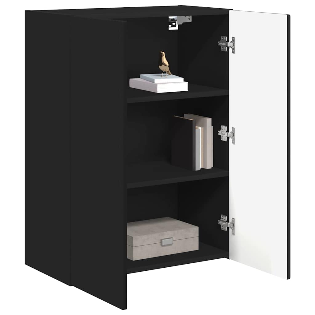 TV zidni ormar Zidne Crna 59,5 x 31 x 80 cm Konstruirano drvo