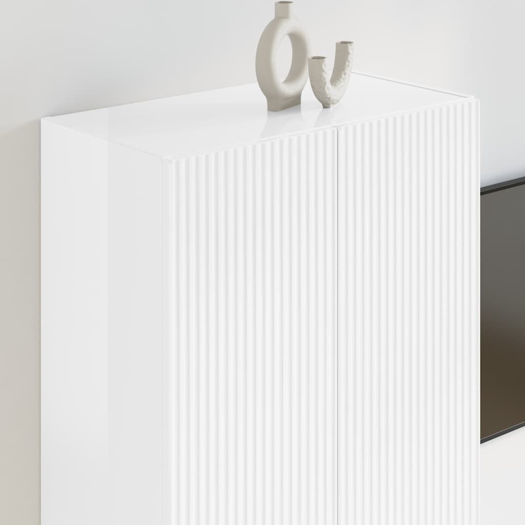 TV zidni ormar Zidne Visoki sjaj bijela 59,5 x 31 x 80 cm