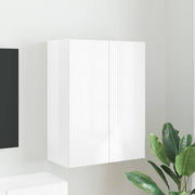 TV zidni ormar Zidne Visoki sjaj bijela 59,5 x 31 x 80 cm