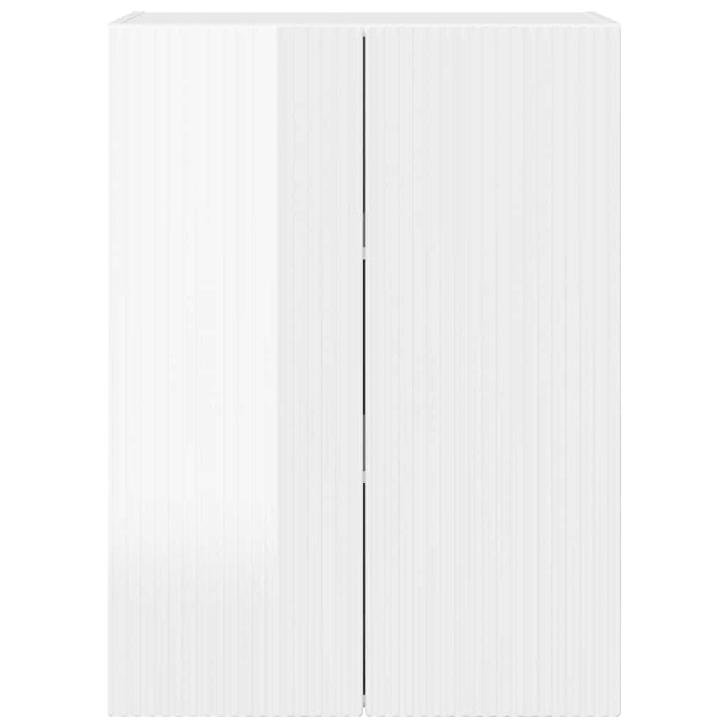 TV zidni ormar Zidne Visoki sjaj bijela 59,5 x 31 x 80 cm