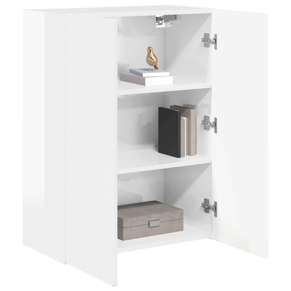 TV zidni ormar Zidne Visoki sjaj bijela 59,5 x 31 x 80 cm