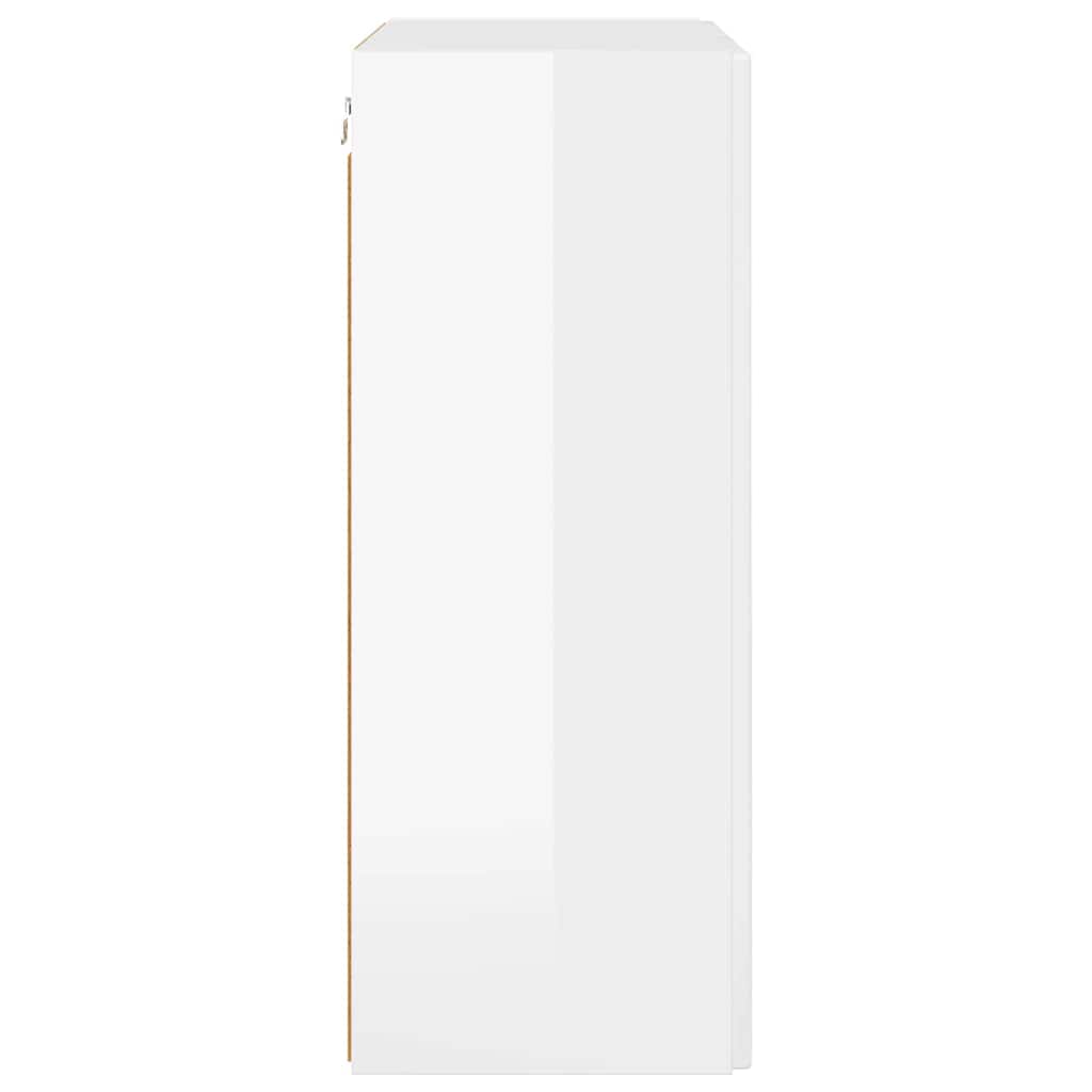 TV zidni ormar Zidne Visoki sjaj bijela 59,5 x 31 x 80 cm