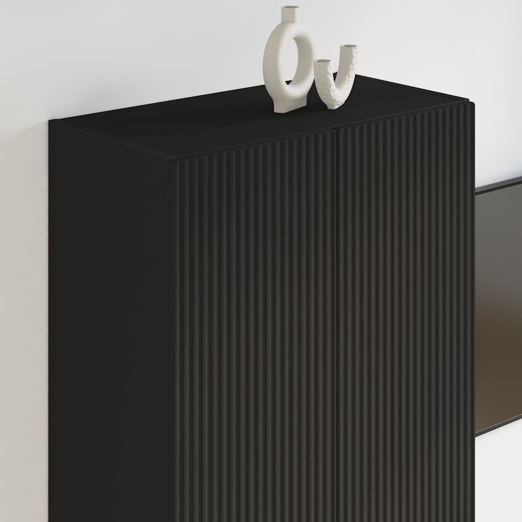 TV zidni ormar Zidne Crna 59,5 x 31 x 100 cm Konstruirano drvo