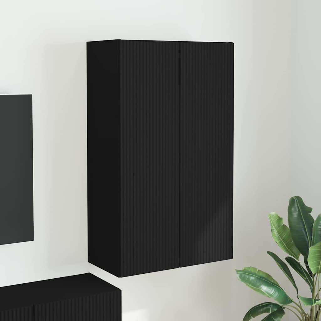 TV zidni ormar Zidne Crna 59,5 x 31 x 100 cm Konstruirano drvo