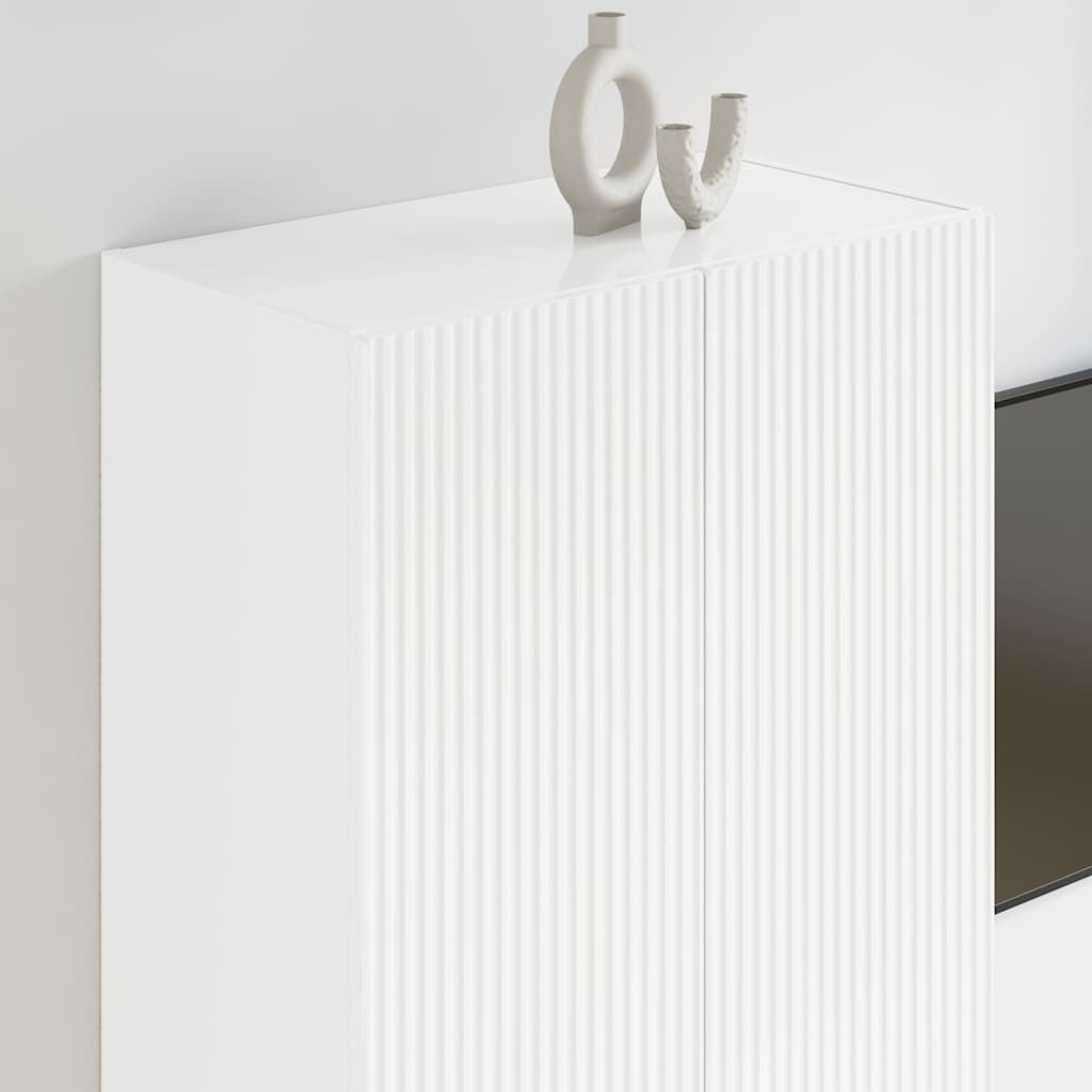 TV zidni ormar Zidne Visoki sjaj bijela 59,5 x 31 x 100 cm