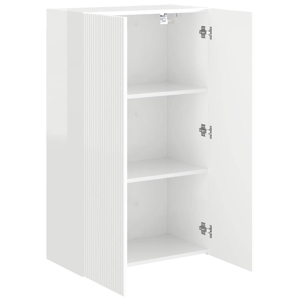 TV zidni ormar Zidne Visoki sjaj bijela 59,5 x 31 x 100 cm
