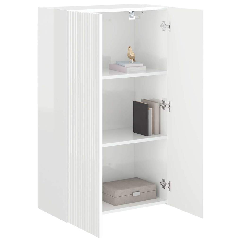 TV zidni ormar Zidne Visoki sjaj bijela 59,5 x 31 x 100 cm