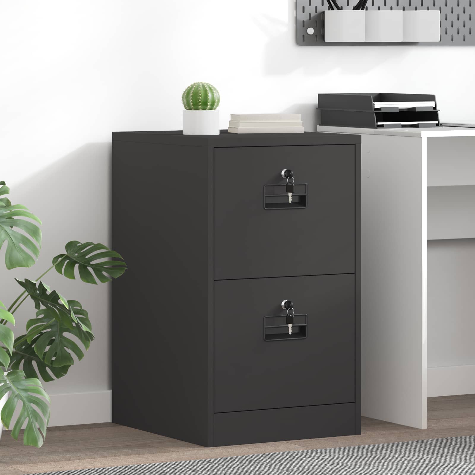 Kabinet za datoteke Crna 44 x 50 x 74,5 cm Hladno valjani čelik