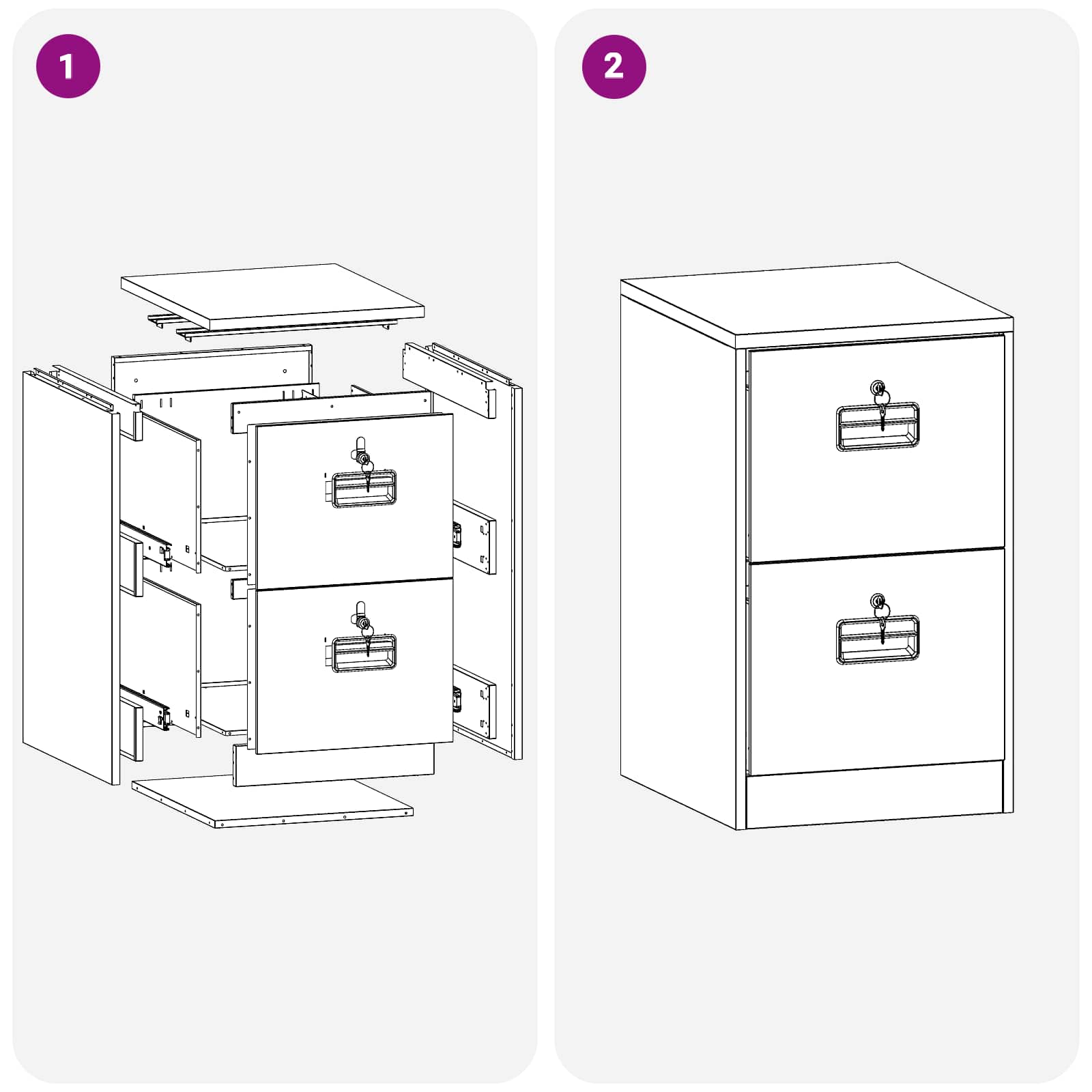Kabinet za datoteke s ladicama Ružičasta 44 x 50 x 74,5 cm