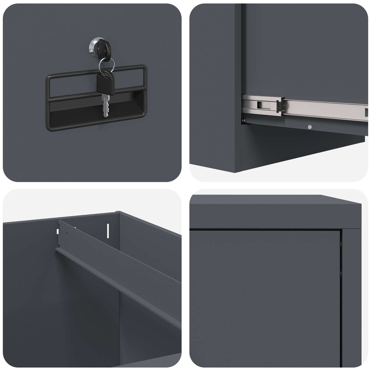 Kabinet za datoteke s ladicama Antracit 44 x 50 x 74,5 cm