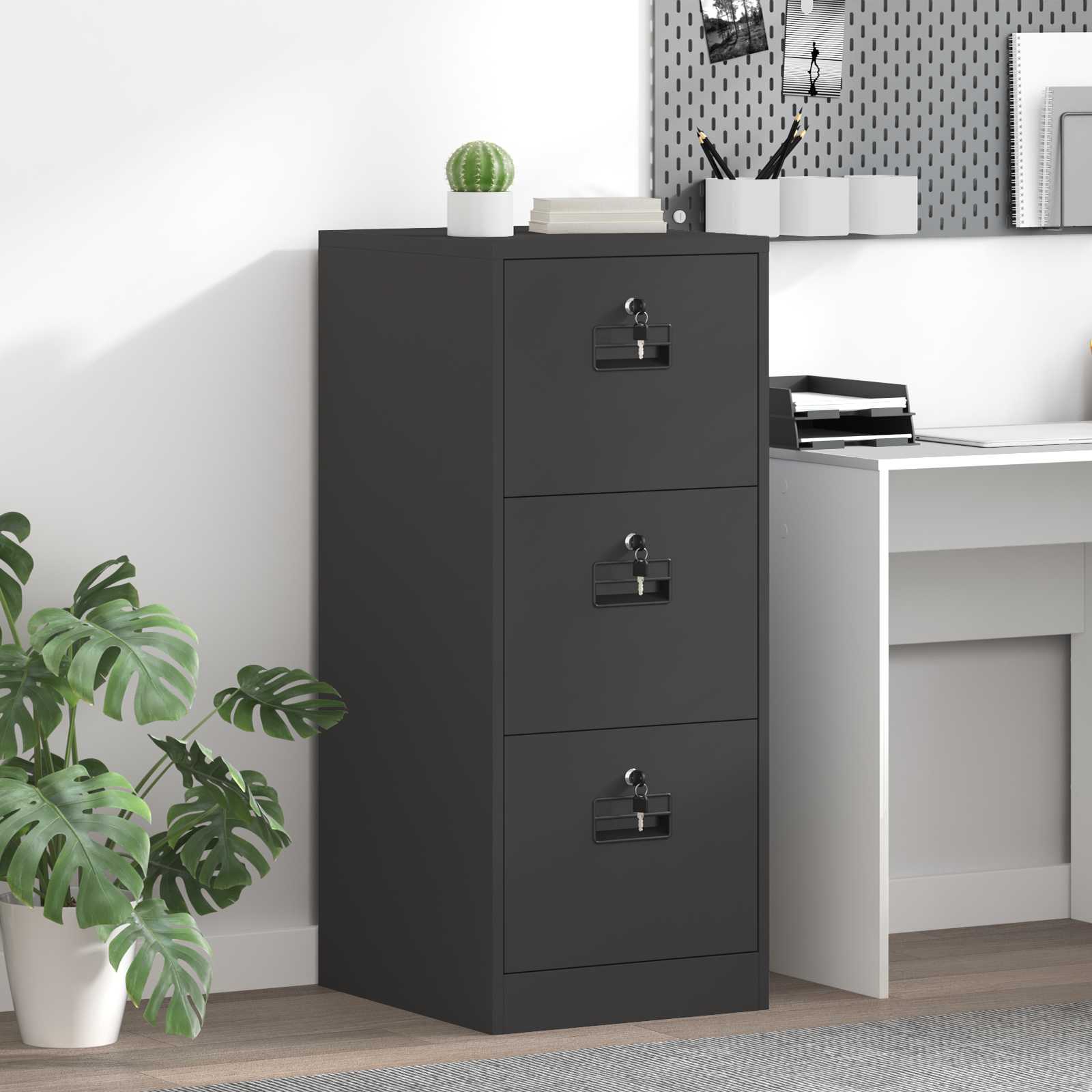 Kabinet za datoteke s ladicama Crna 44 x 50 x 106.5 cm