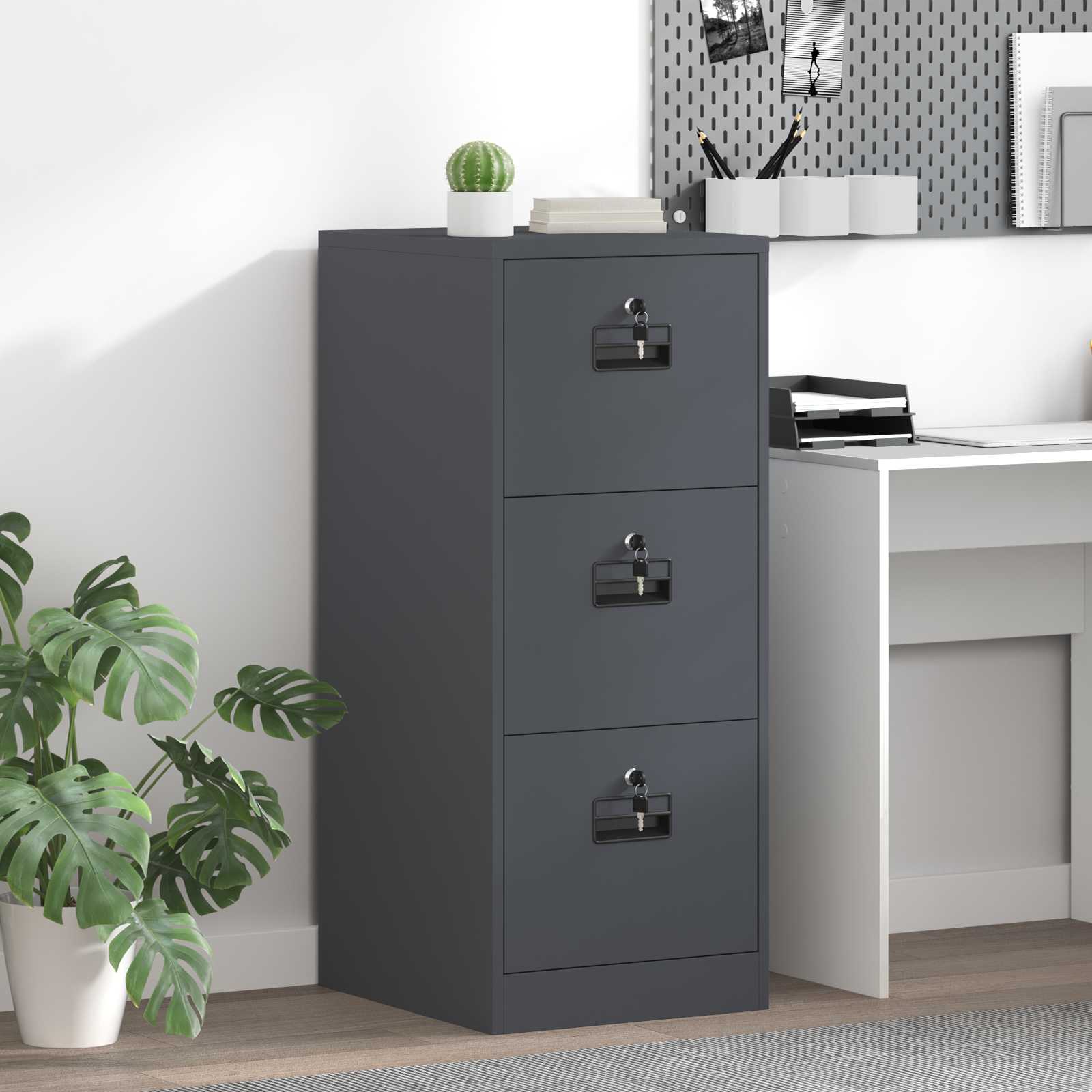 Kabinet za datoteke s ladicama Antracit 44 x 50 x 106.5 cm