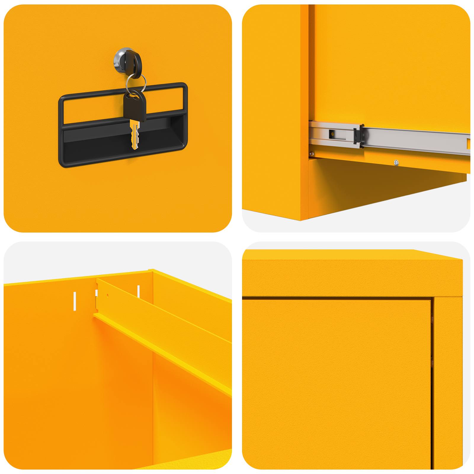 Kabinet za datoteke s ladicama Žuta 44 x 50 x 106.5 cm