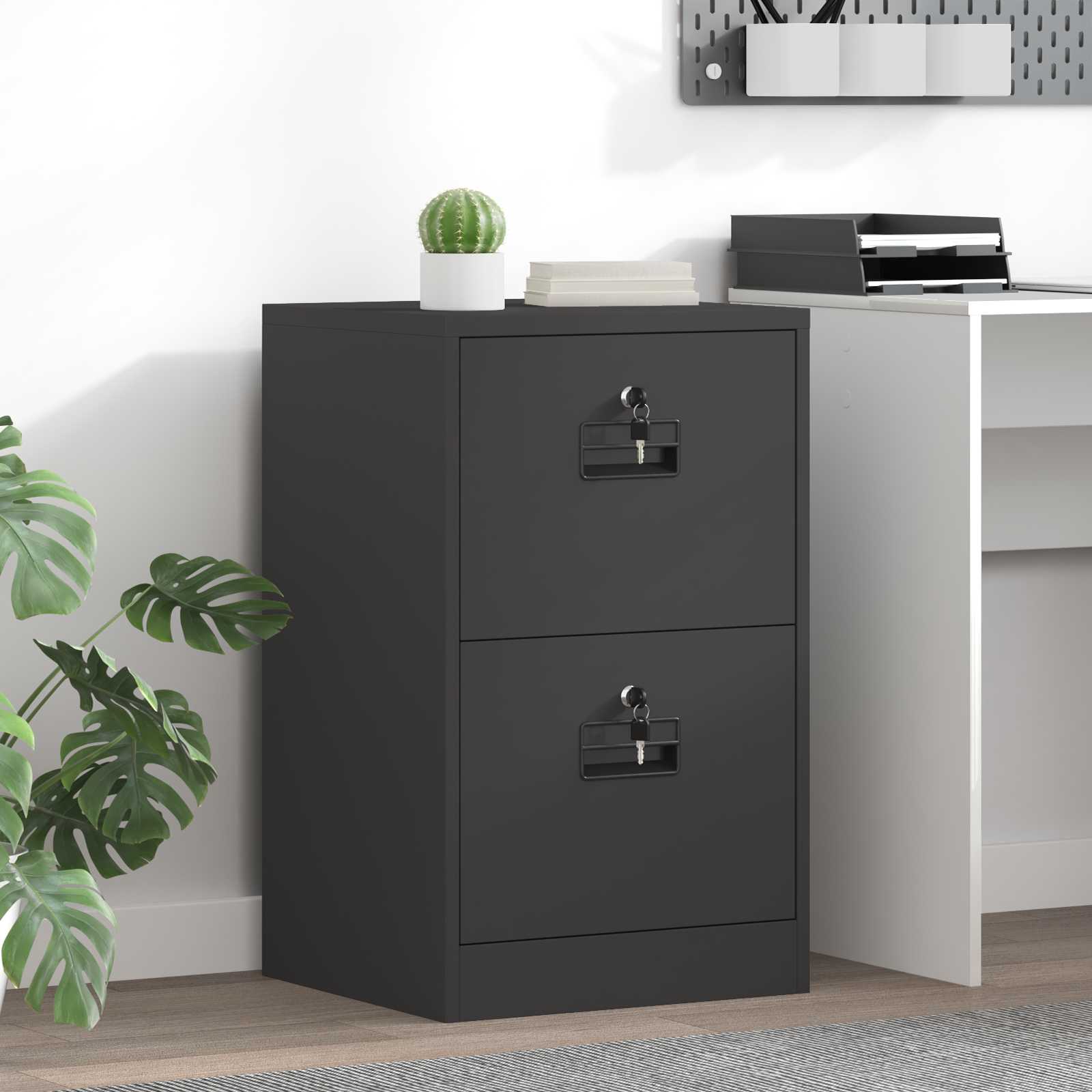 Kabinet za datoteke s ladicama Crna 45,5 x 42 x 74,5 cm