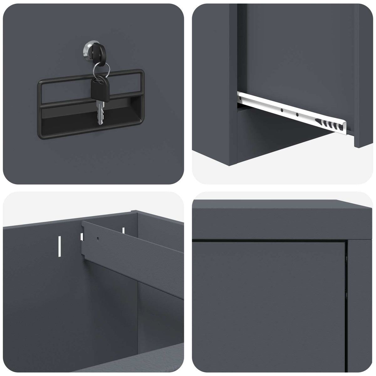 Kabinet za datoteke s ladicama Antracit 45,5 x 42 x 74,5 cm
