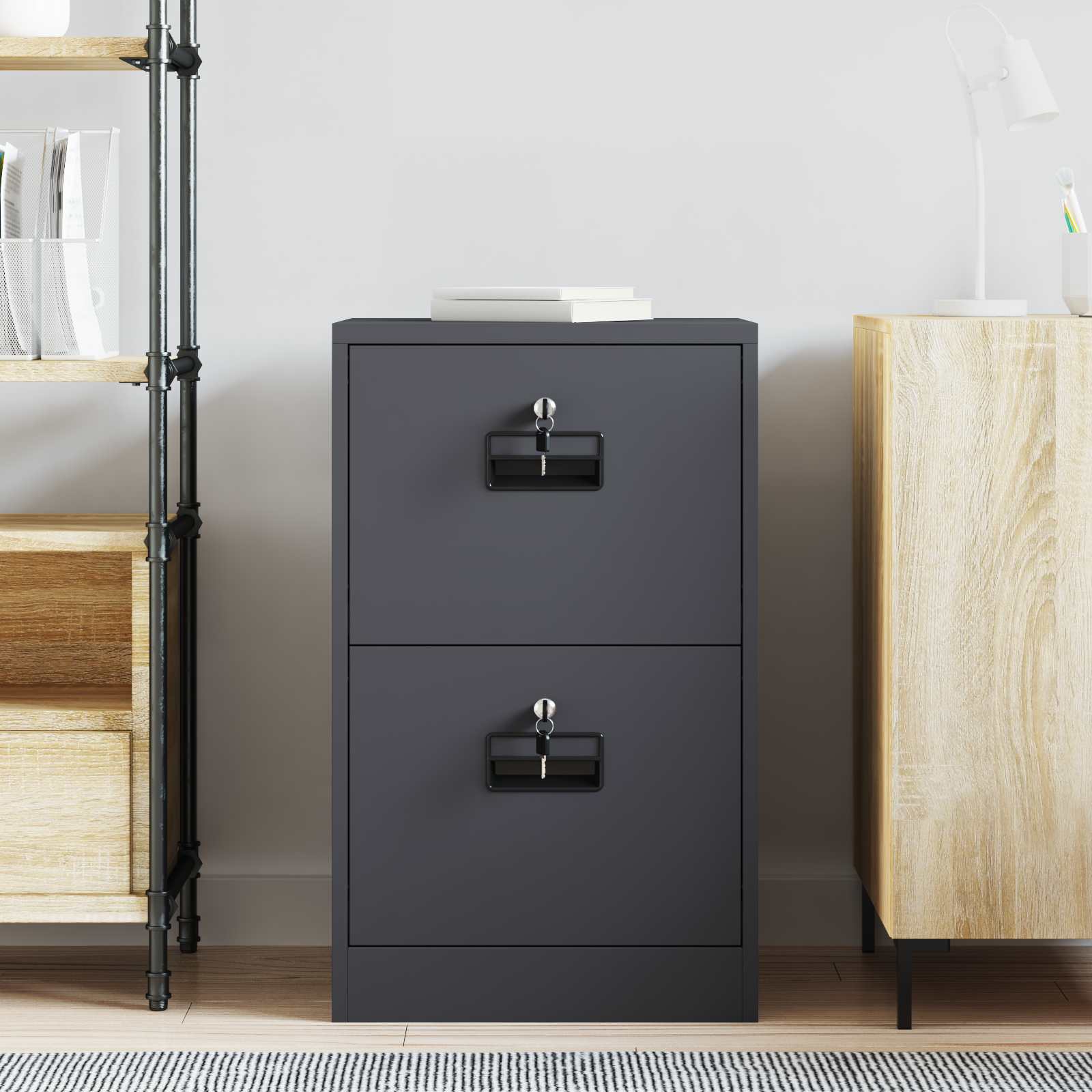 Kabinet za datoteke s ladicama Antracit 45,5 x 42 x 74,5 cm